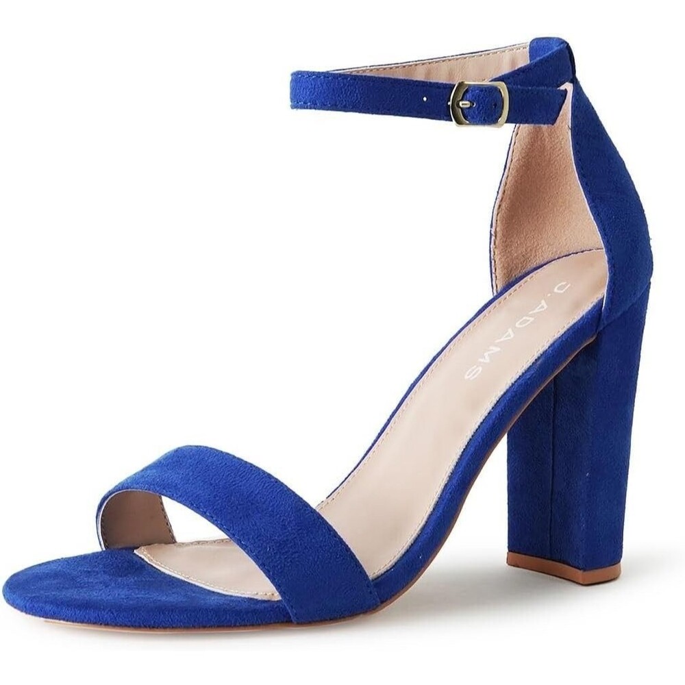 Women’s Blue Ankle Strap Block Heel Dress Sandals Party Wedding Size 9.5